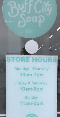 Store hours.