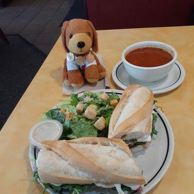 Caesar salad, tomato bisque, and tuna sandwich 1/14/24