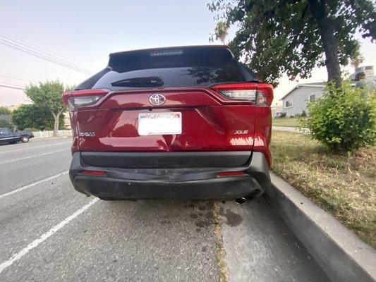 2019 Toyota Rav-4 Rear end undercarriage damage.