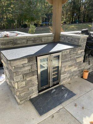 Granite countertops installed in my outdoor kitchen