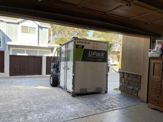 Forklift gently placed out precious cargo ( piano arrived in perfect condition!!)