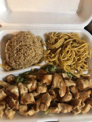 Teriyaki chicken and rice plate