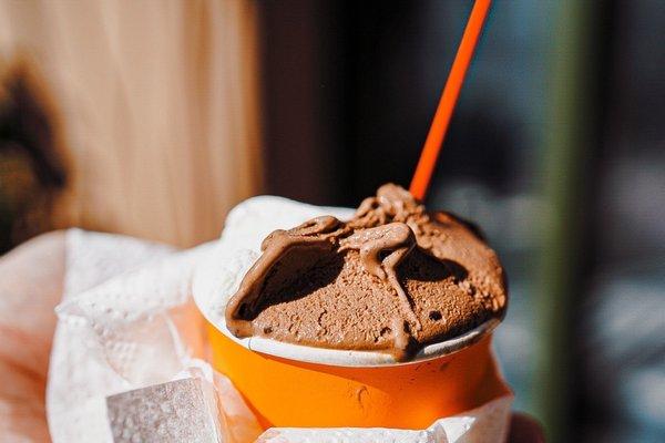 Chocolate and Fior Di Latte gelato