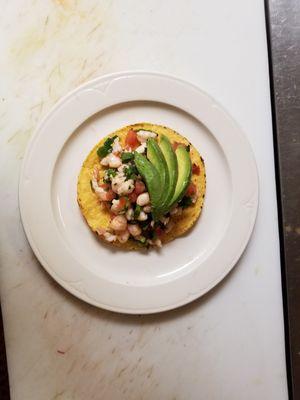 Shrimp tostada