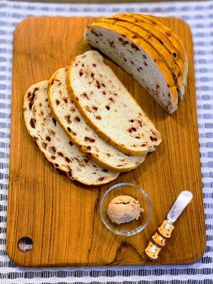 Cinnamon chip bread  with cinnamon butter