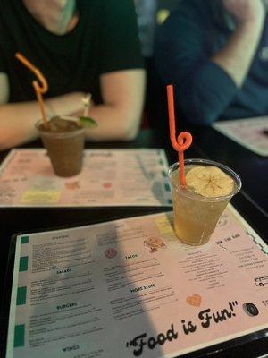 Ginger snap mocktail and frozen whiskey and coke. Yum!