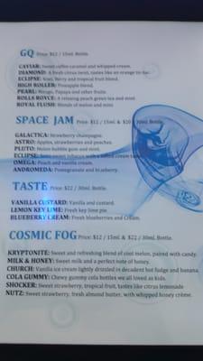 The menu