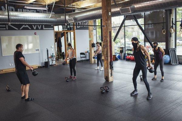 our Playground is utilized as personal training room and group fitness classroom for all of our strength formats