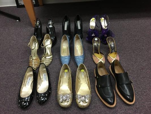 A sample of designer shoes (Fendi, Stella McCartney, Dolce & Gabbana, Chanel. Ferragamo, Valentino, Jimmy Choo, miu miu, & Balenciaga)