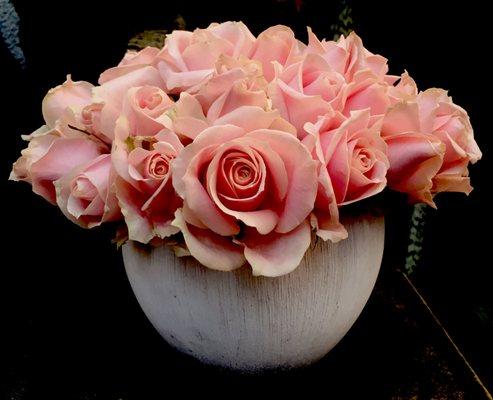 Beautiful pink rose arrangement