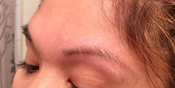 Ugh! Look how thin my eyebrows are! So disappointed in their services.