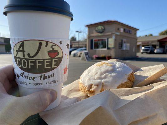 Lemon scone and Mexican chocolate latte. Superb!