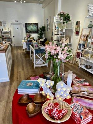 Inside of the store showing selection of beautiful products.