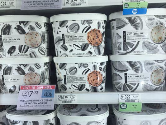 Publix Premium Frozen Yogurt: Butter Pecan, Espresso Chip, Key Lime Pie