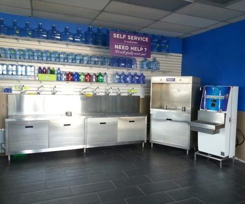 Our new fill station, bottle rinsing station & mineralized PH+ water system