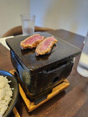 Cooking the steak