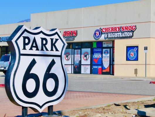 Cherry Smog & Registration, located in Park 66 center in Fontana California