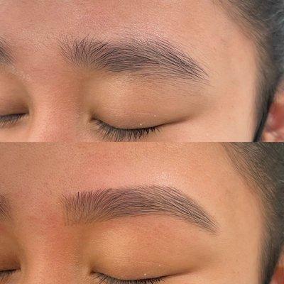 Brow design with color fill