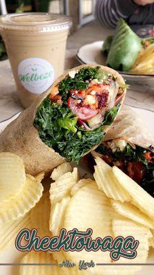 Garden Veggie wrap with Coffee Dream smoothie.