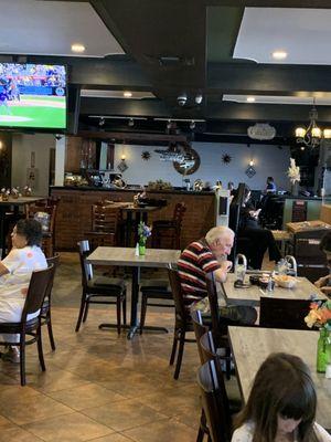 View of bar from dining room