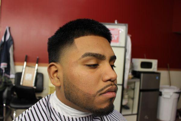 High taper with beard lined up