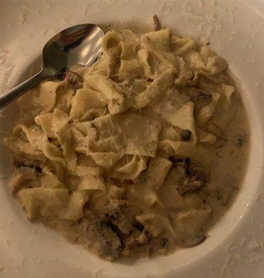 Funghi Papardelle Carbonara