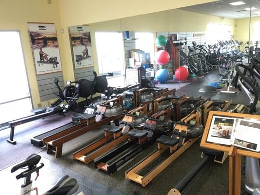 We have a full selection of Rowers that you can demo. WaterRower, Concept 2, Lifecore, First Degree.