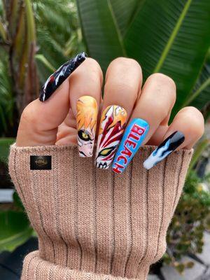 Bleach Anime nail designs