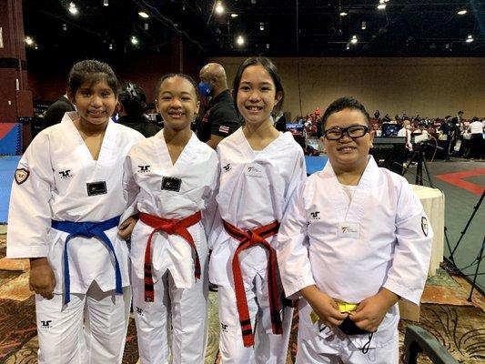 2022 USA Taekwondo West Regional competitors: Dondria Kie, Aja Dixon,  Madison Phromsiri, Nape'ahi Iwane