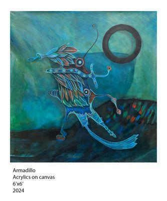 Armadillo 
acrilycs on canvas 
2024
6' x 6 '