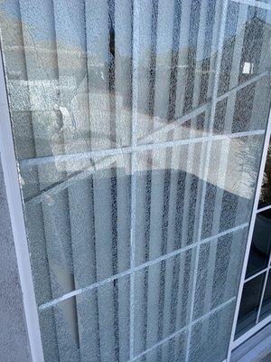 Broken Patio Door Window- Damaged by Green Leaf Zone