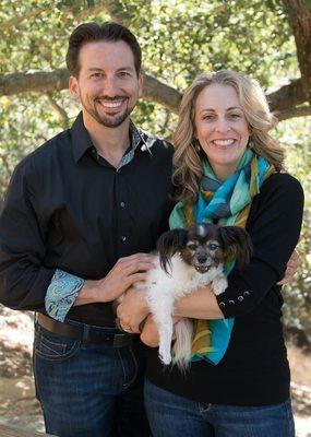 Dr. Don with his wife, Charis and Papillon, Heidi