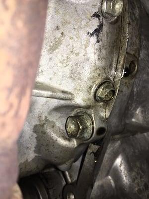 Same leak again in Nov, bottom of transmission housing.