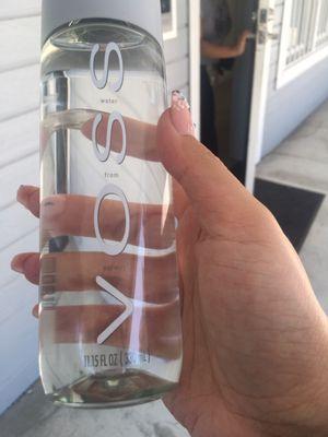 Complimentary Voss water after my service!