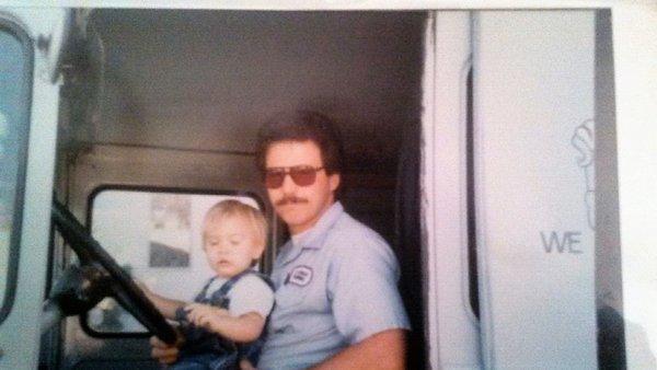 Dad teaching me the trade at age 2 (1986)