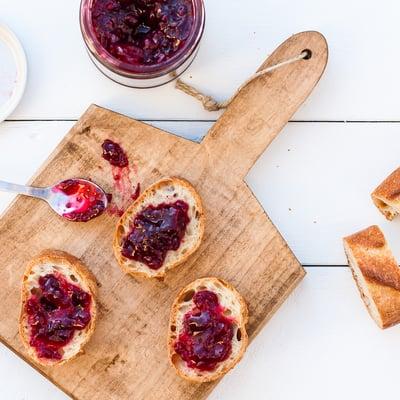 Keep it simple. Jam is great with just plain bread :D