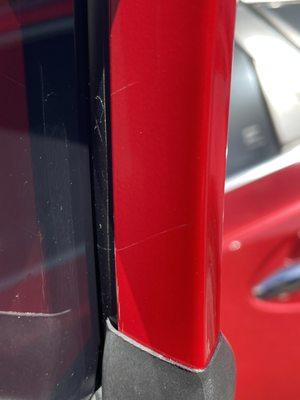 More scratches where the tint goes on my door.