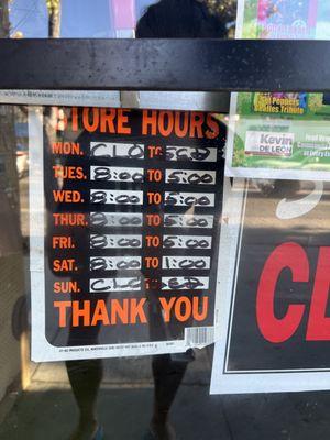 Unfortunately, for me, they close one hour earlier now and are closed on Mondays and Sundays