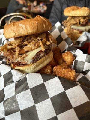 Rodeo Burger and Tots