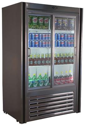 Sliding glass doors refrigerator