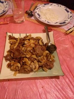 Beef and mushrooms