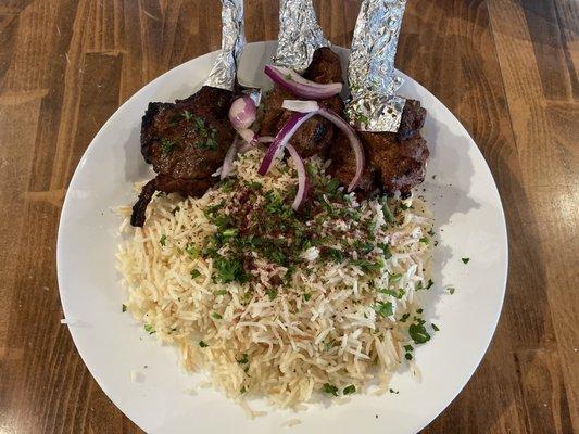 Lamb Chops and Rice