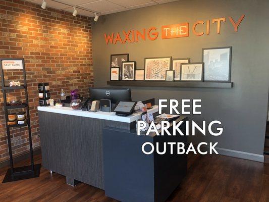 Please, enjoy our FREE PARKING outback