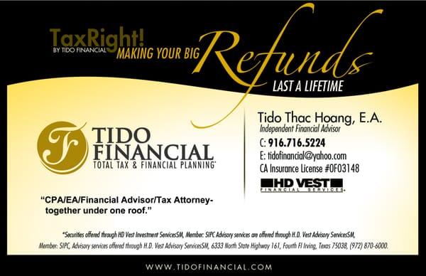 Tido Hoang is a registered representative, Independent Financial Advisor, Insurance Agent licensed to serve clients in CA.