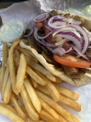 Gyro and fries