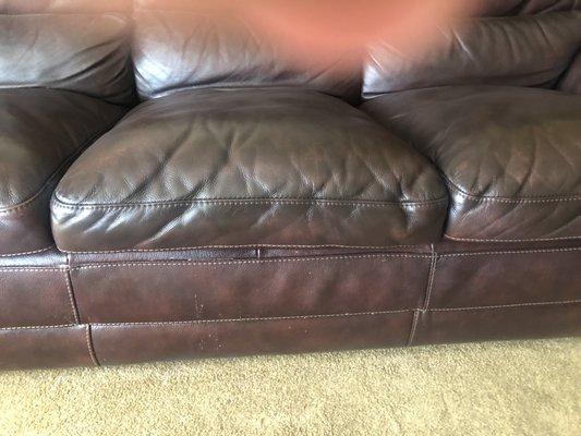 R&F sprayed my oxblood leather furniture with dark brown paint insead of the right color