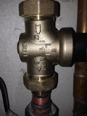 Close up view of the upside down pressure regulator