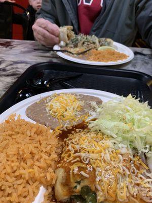 Enchilada and Chili Relleno Plate