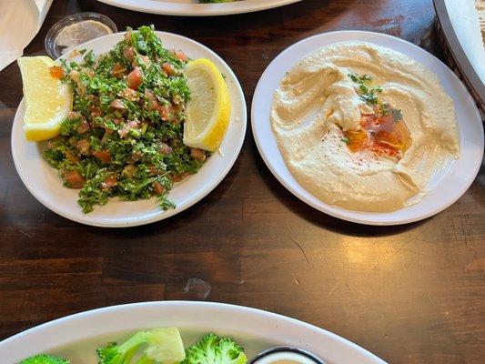 Tabouleh Salad and Hummus