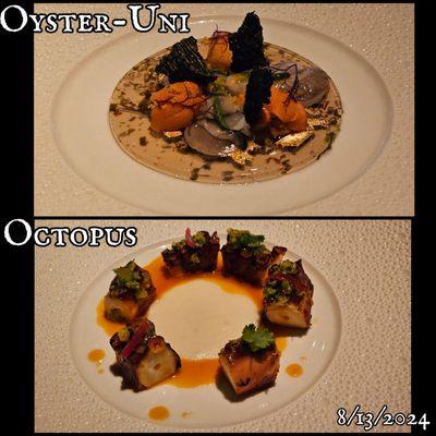 Appetizers #1 - he had his favorites with the Oyster Uni. I enjoyed the tender Octopus.